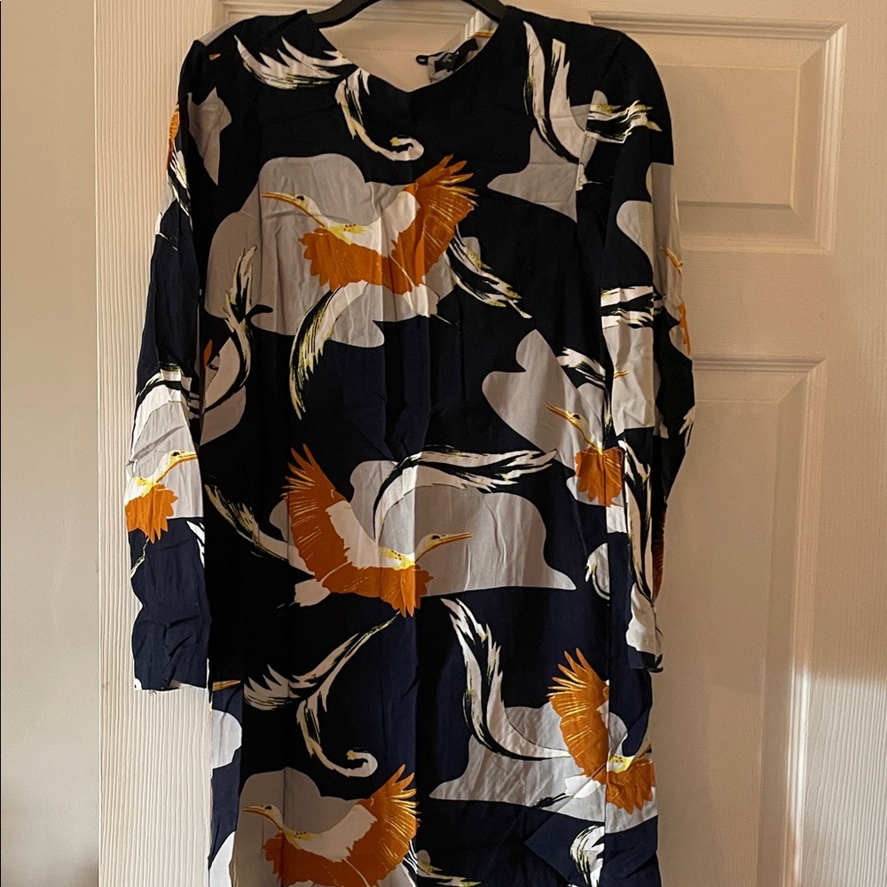 H&M Elegant Black Dress with Bird Motif